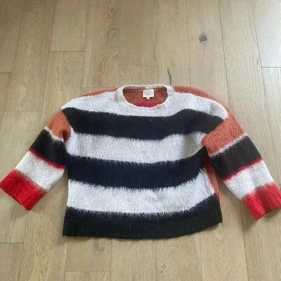 cinq a sept damiana pullover sweater stripe small - Picture 1 of 8